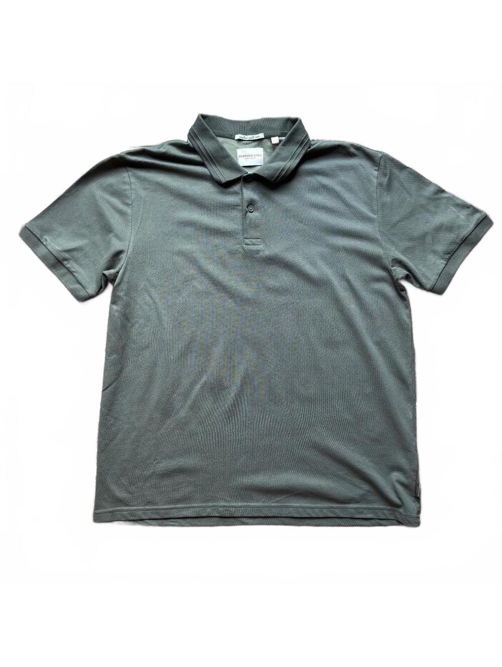 Scotch & Soda Minimalist Olive Green Classic Polo Size XL